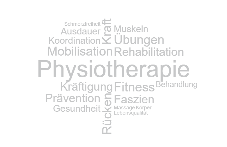 Wortwolke 'Physiotherapie'